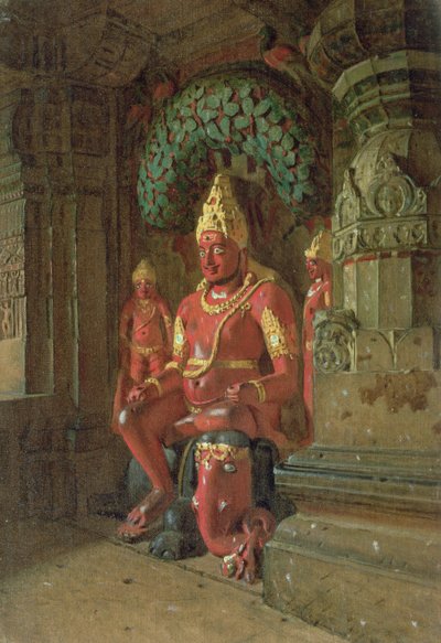 Vishnu Statue in the Indra Temple by Piotr Petrovitch Weretshchagin